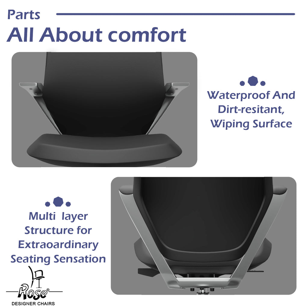 ROSE® Pablo Mid Back Office & Home Chair (Black (PU Leatherette)