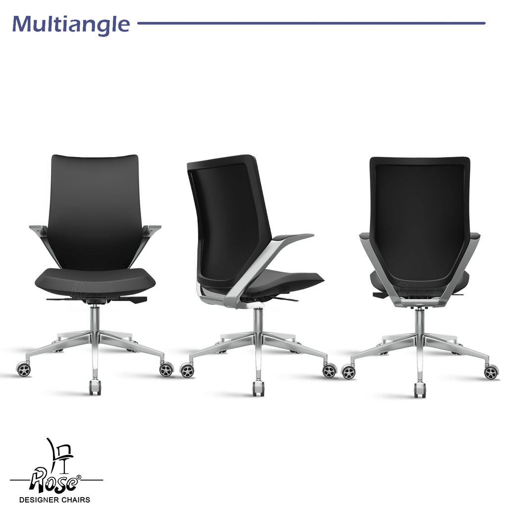 ROSE® Pablo Mid Back Office & Home Chair (Black (PU Leatherette)