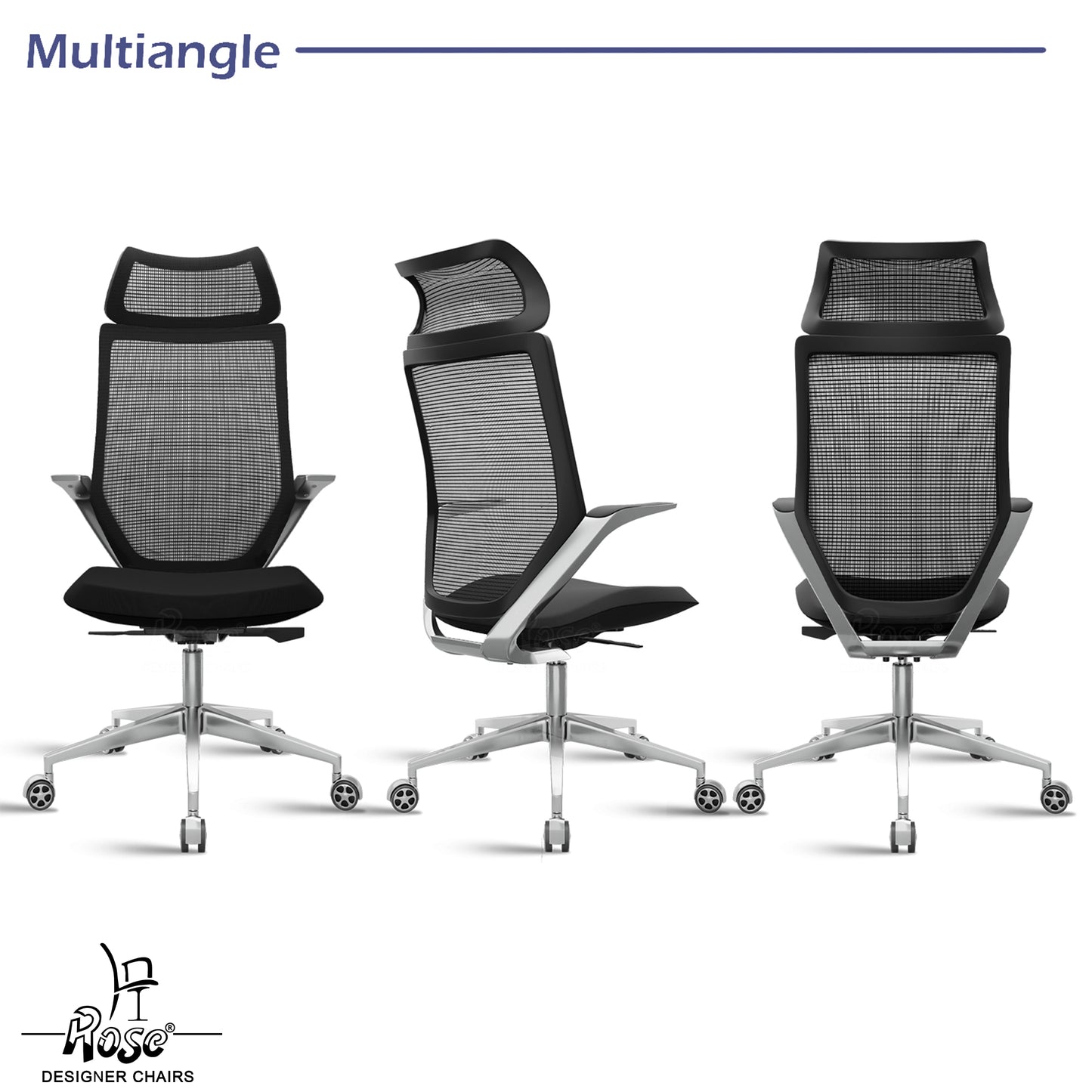 ROSE® Pablo High Back Office & Home Chair (Black (Mesh))