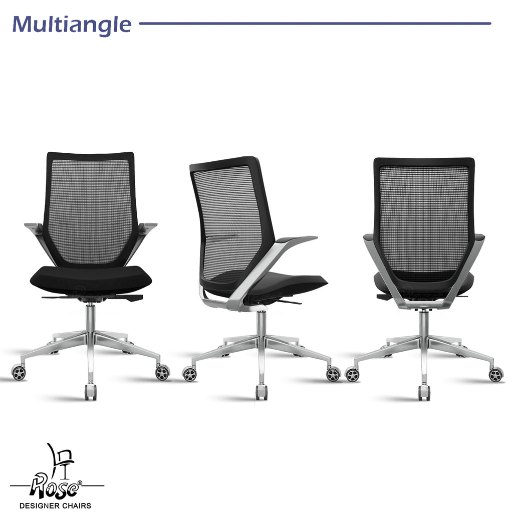 ROSE® Pablo Mid Back Office & Home Chair (Black (Mesh))