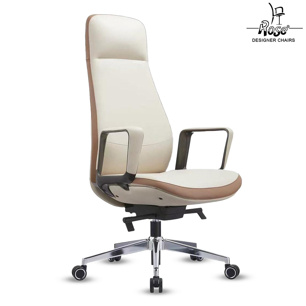 Rose Prestina Luxurious High Back Chair (Classic Cream and Brown)