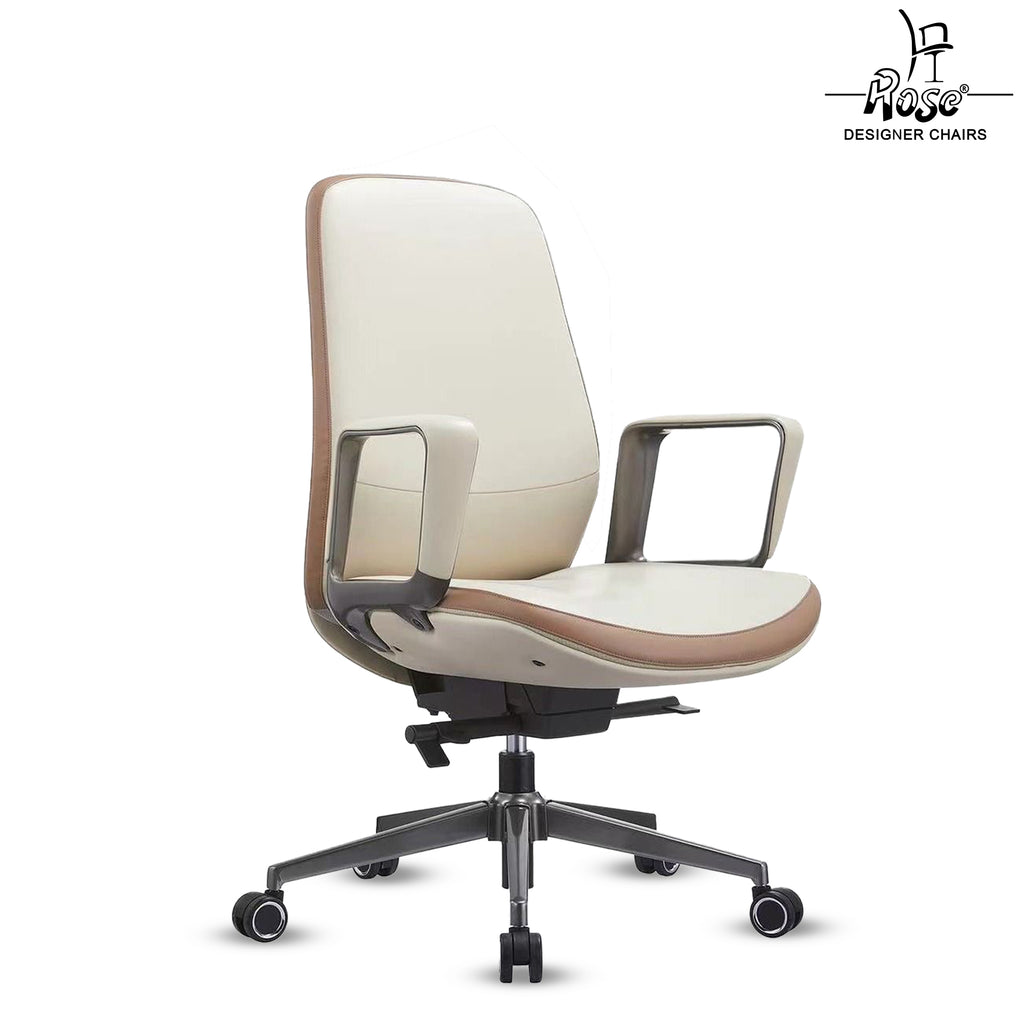 Rose Prestina Luxurious Mid Back Chair (Classic Cream and Brown)