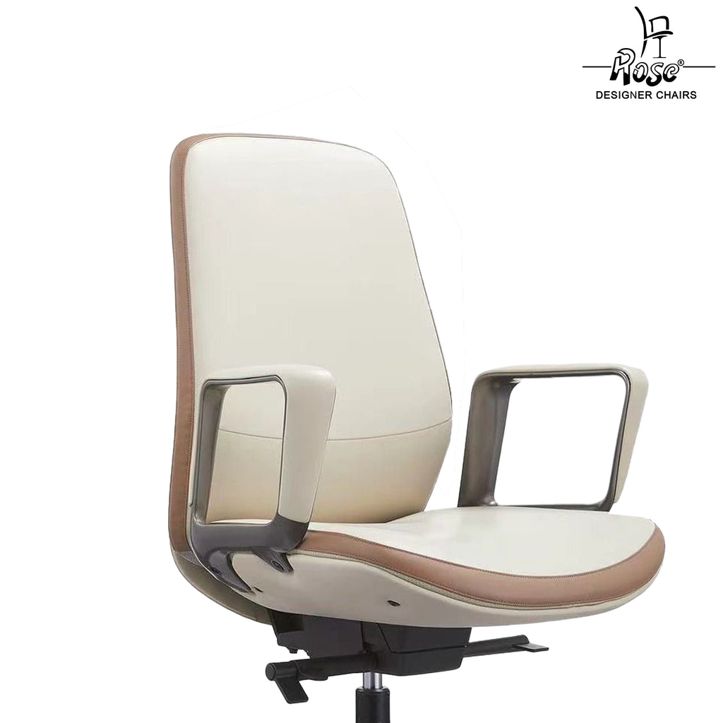 Rose Prestina Luxurious Mid Back Chair (Classic Cream and Brown)