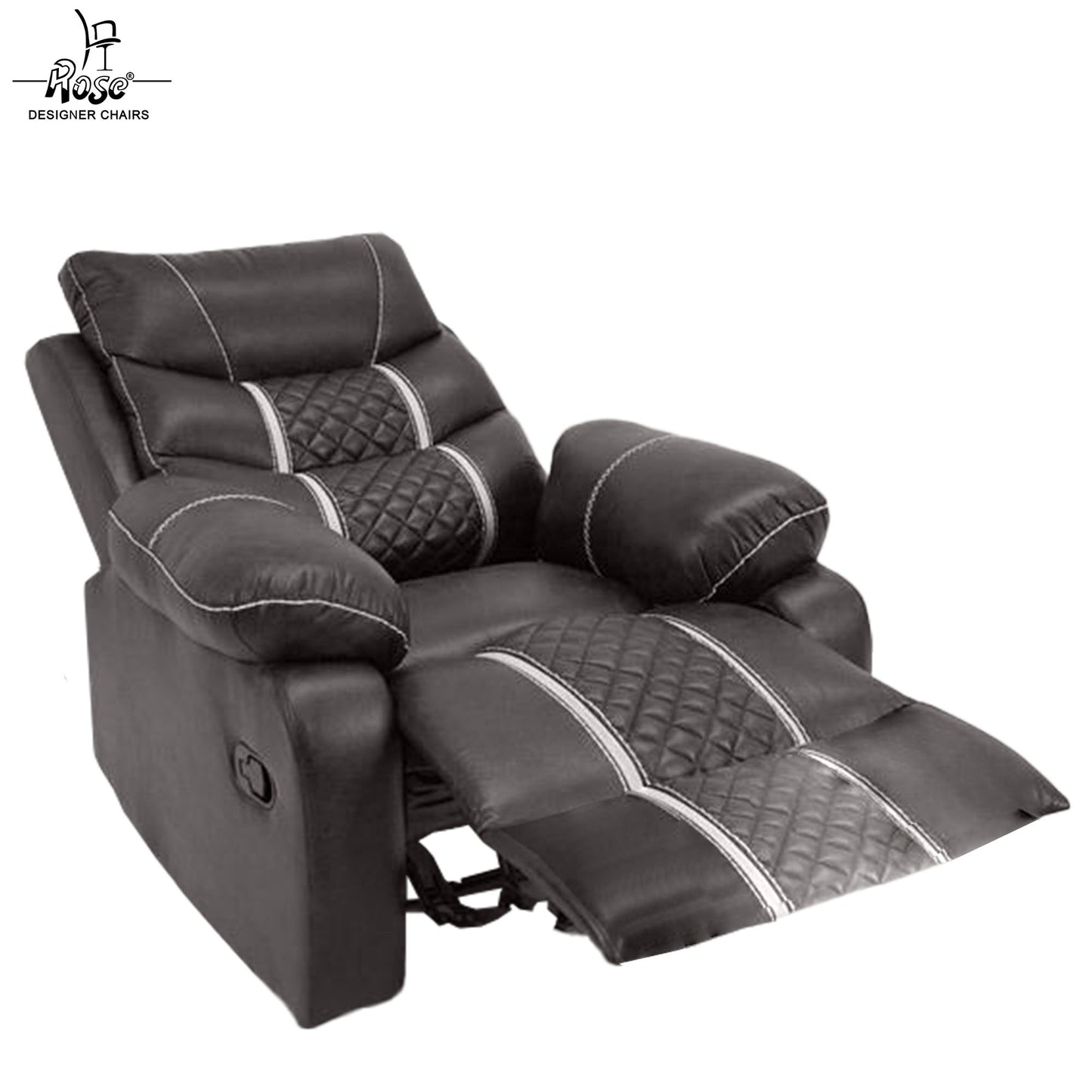 Rose Mexico one seater Recliner | RRR Recliner |Rocking, Revolving, and Reclining sofa ( Black )