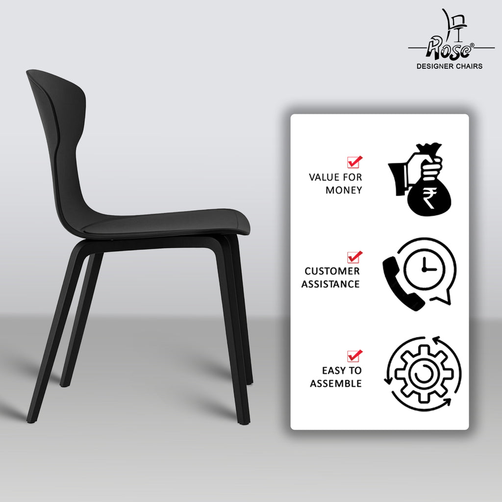 Core Modern Accent (Black) Chair Seat of 4 Service