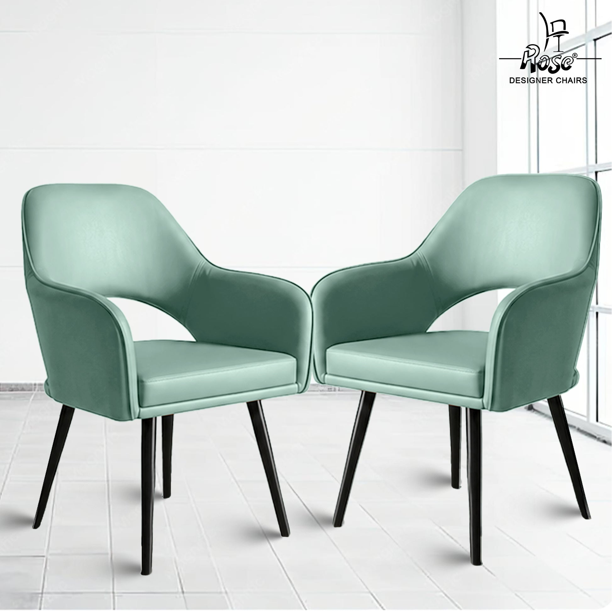 Yuri Faux Leather Chair Pistachio (Green)Set of 2 Bg Img