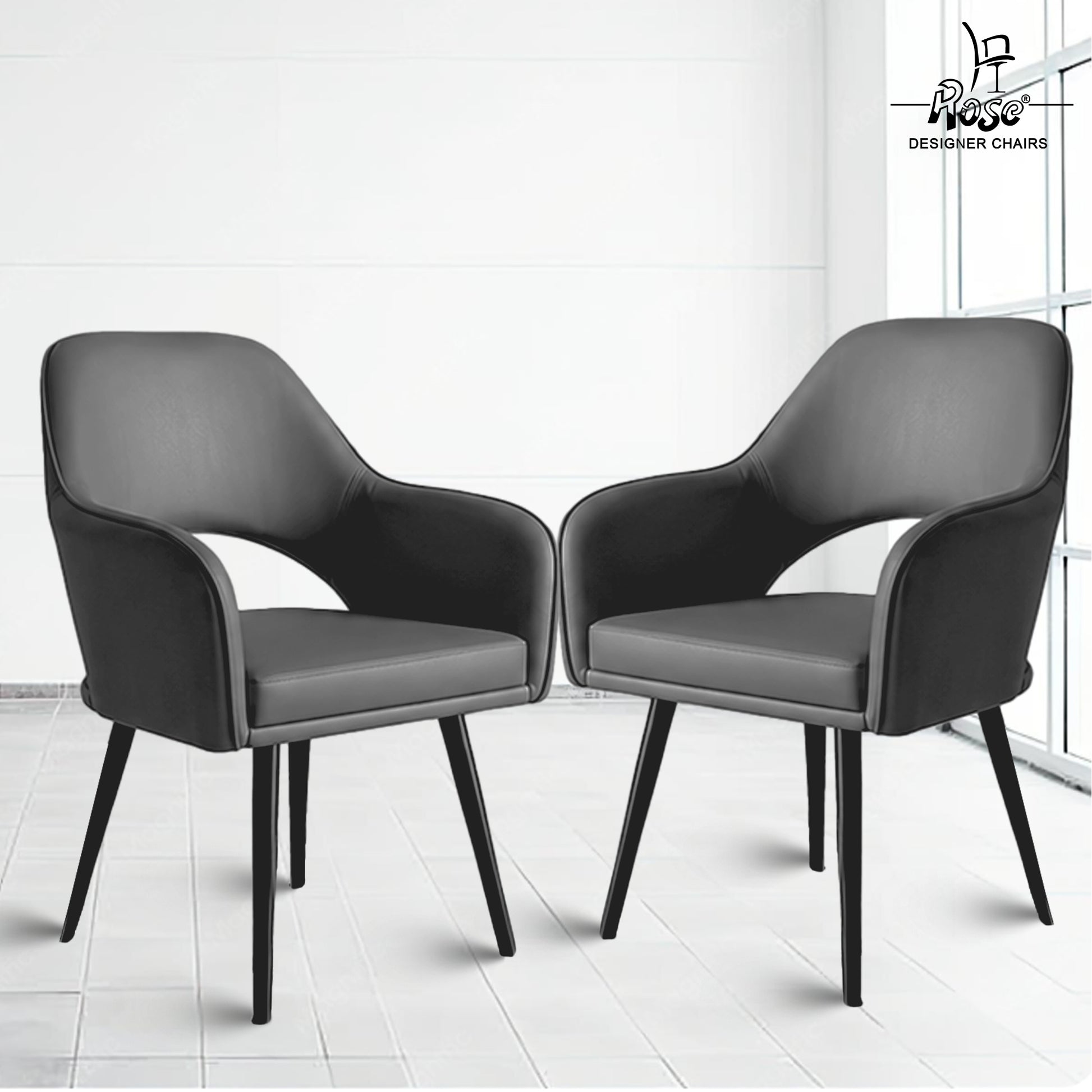Yuri Faux Leather Chair Slatey (Gray)Set of 2 Bg Img