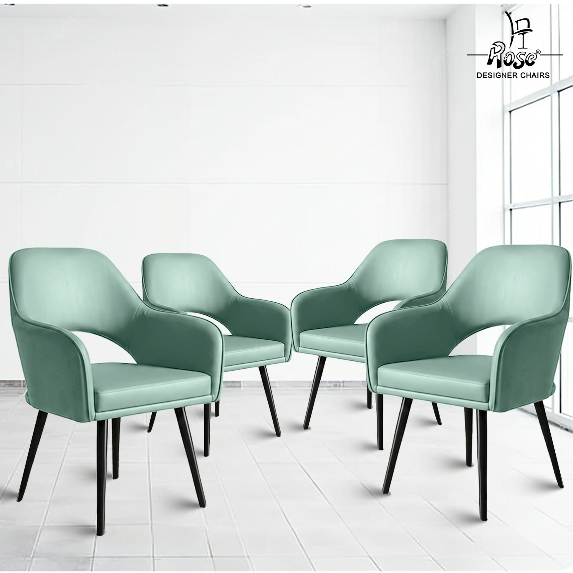 Yuri Faux Leather Chair Pistachio (Green)Set of 4 Bg Img