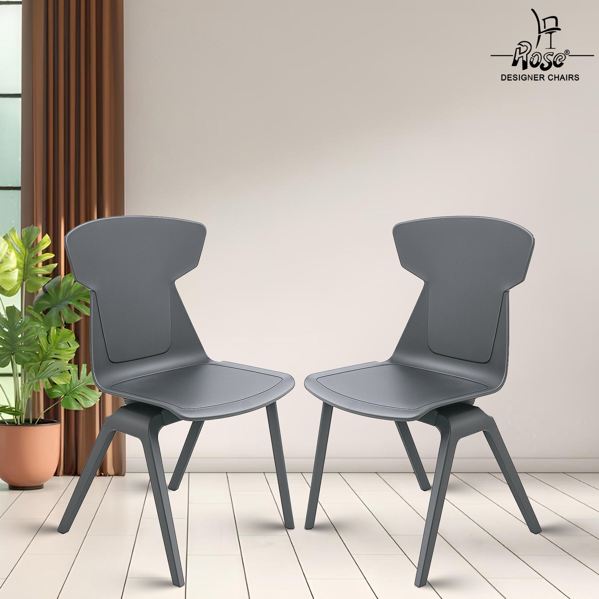 Core Modern Accent (Grey) Chair Seat of 2 Bg Img