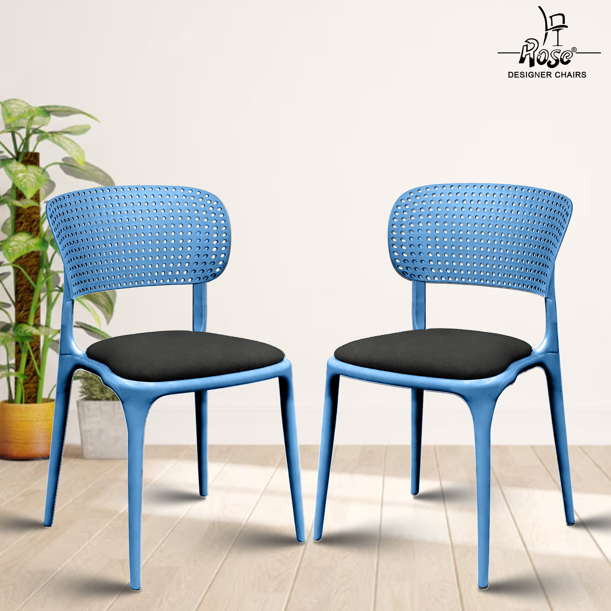 Evaa blue cushion black set of 2 bg