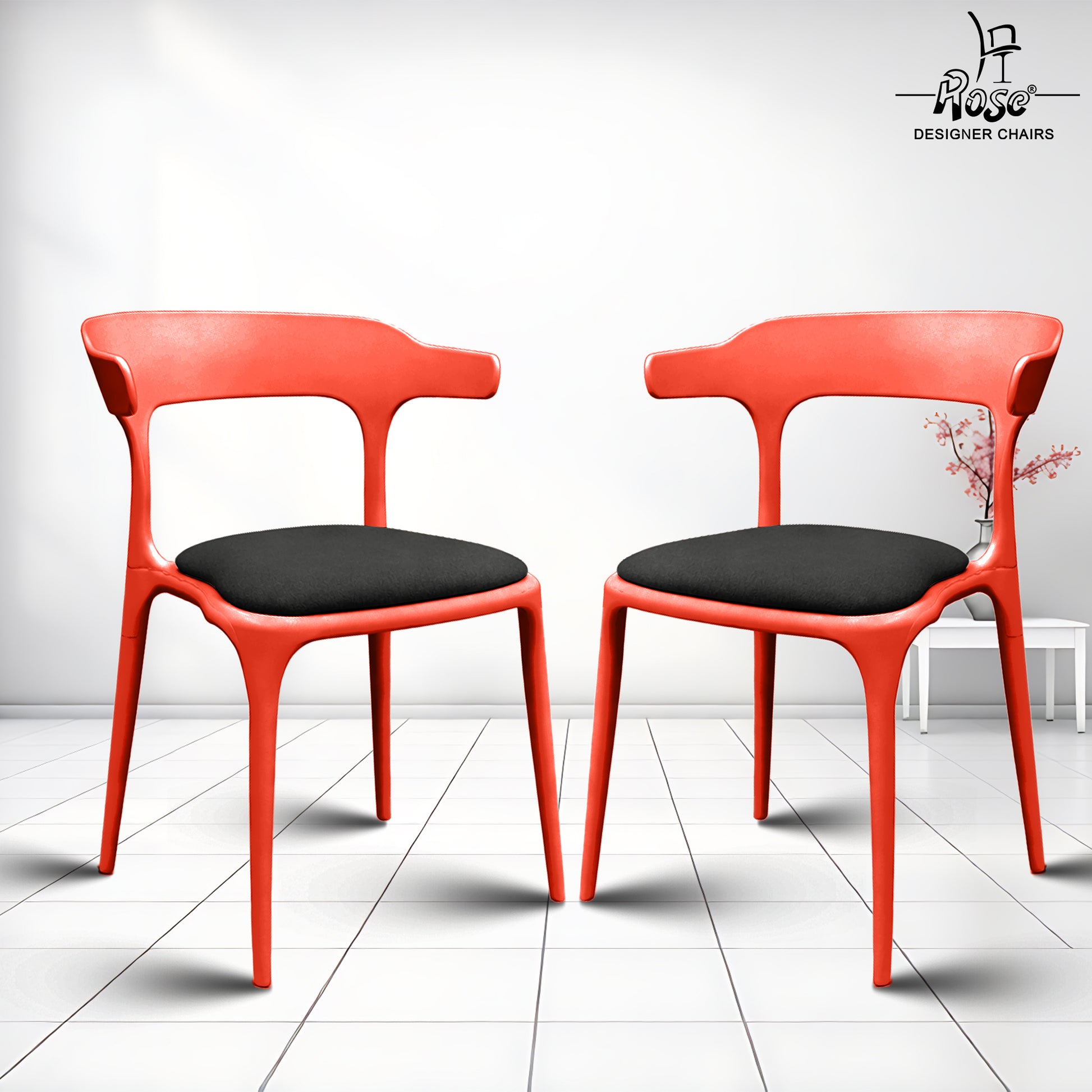 vision cushion black and red set of 2