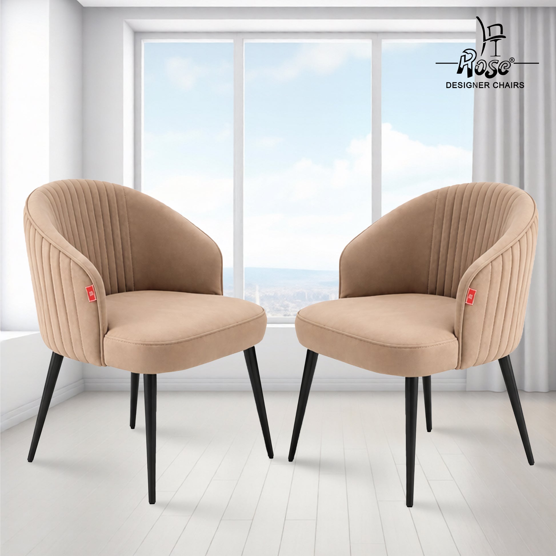 Noor Valvet Arm Dining Chair(Classic Cream) Set of 2 Bg Img