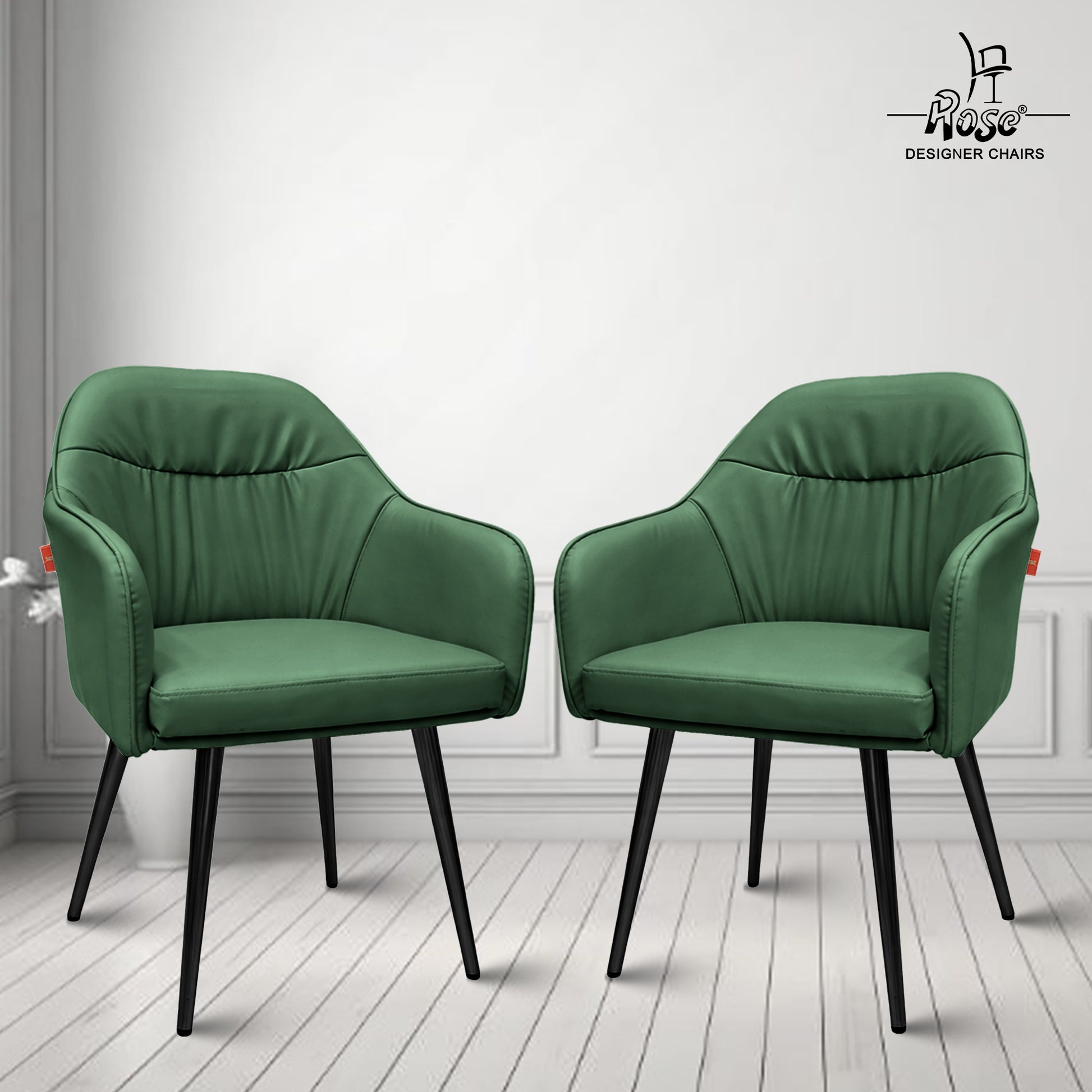 Mack Faux Leather Chair(Pine Green) Set of 2Bg Img