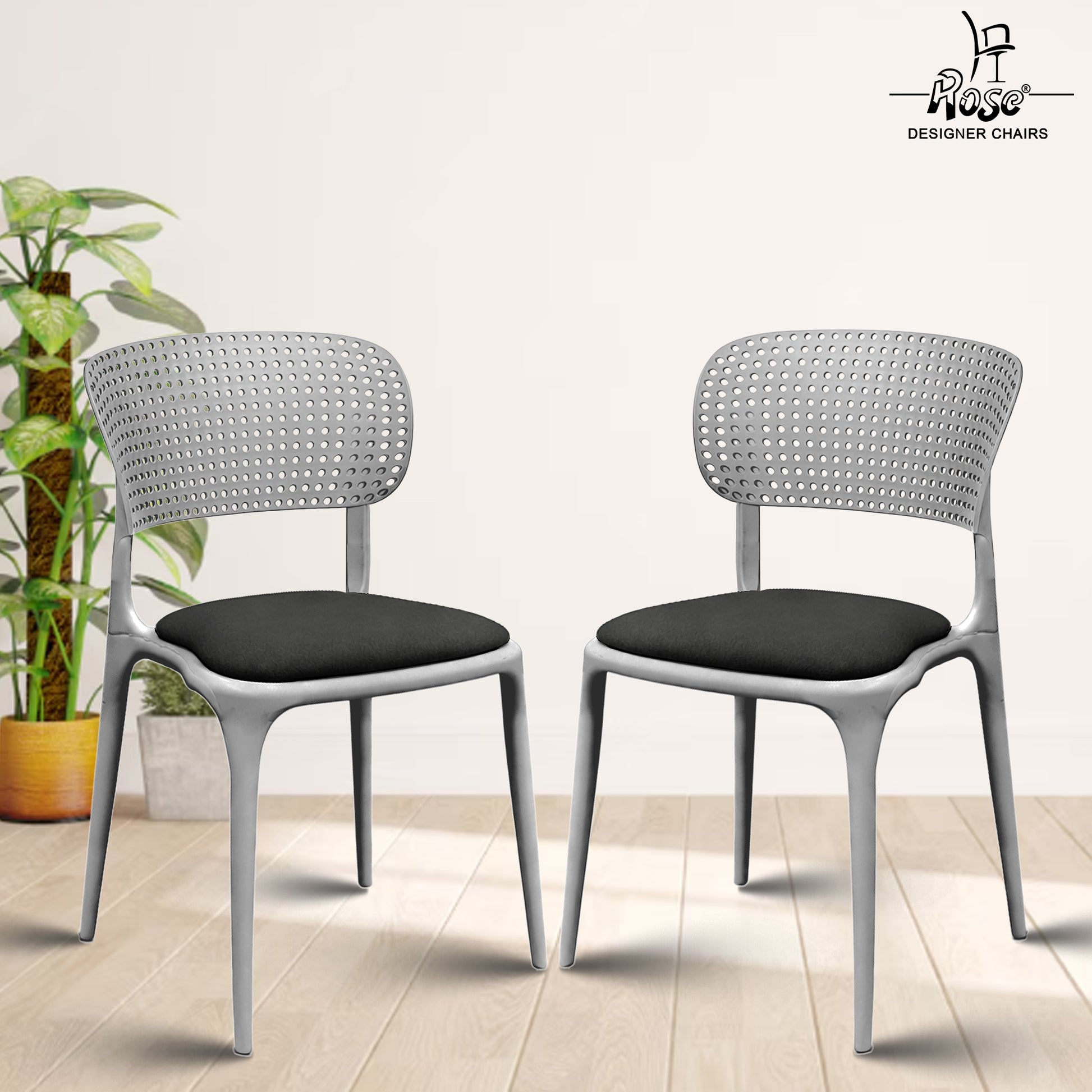 Evaa grey  cushion black set of 2 bg 