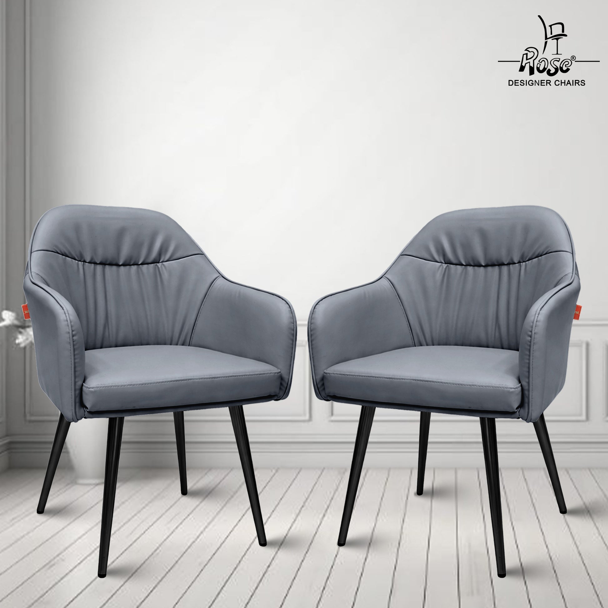 Mack Faux Leather Chair(Slate Gray) Set of 2 Bg Img