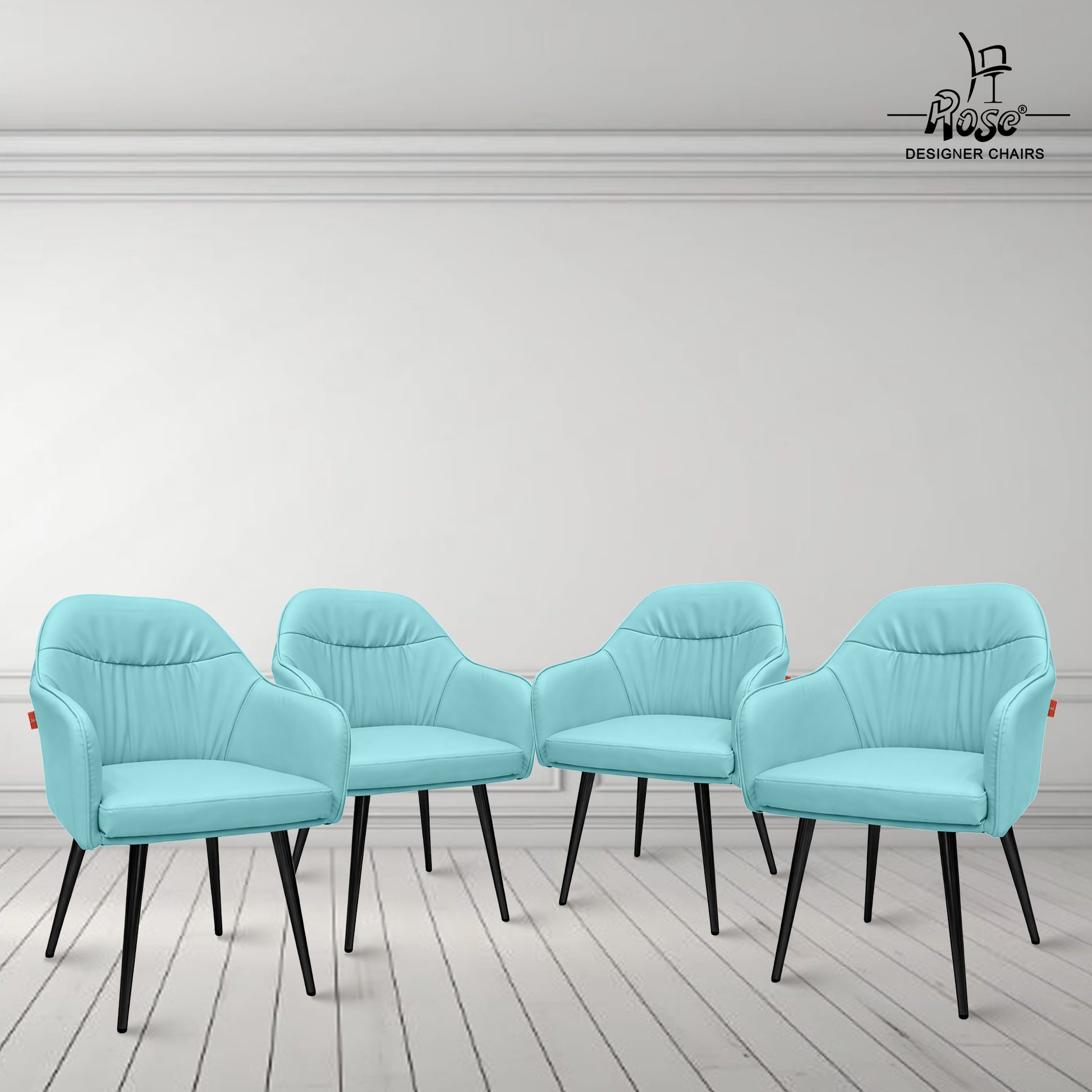 Mack Faux Leather Chair(Sky Blue) Set of 4 Bg Img