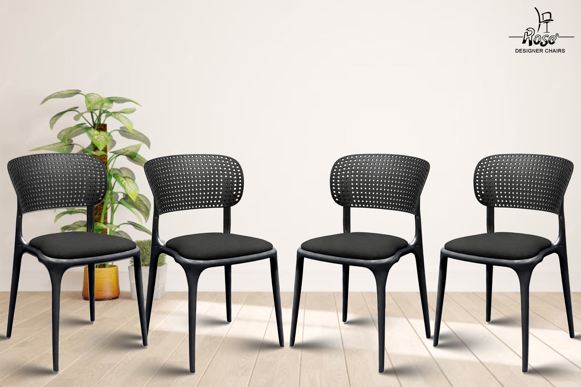 Evaa black cushion(black) set 4 bg img