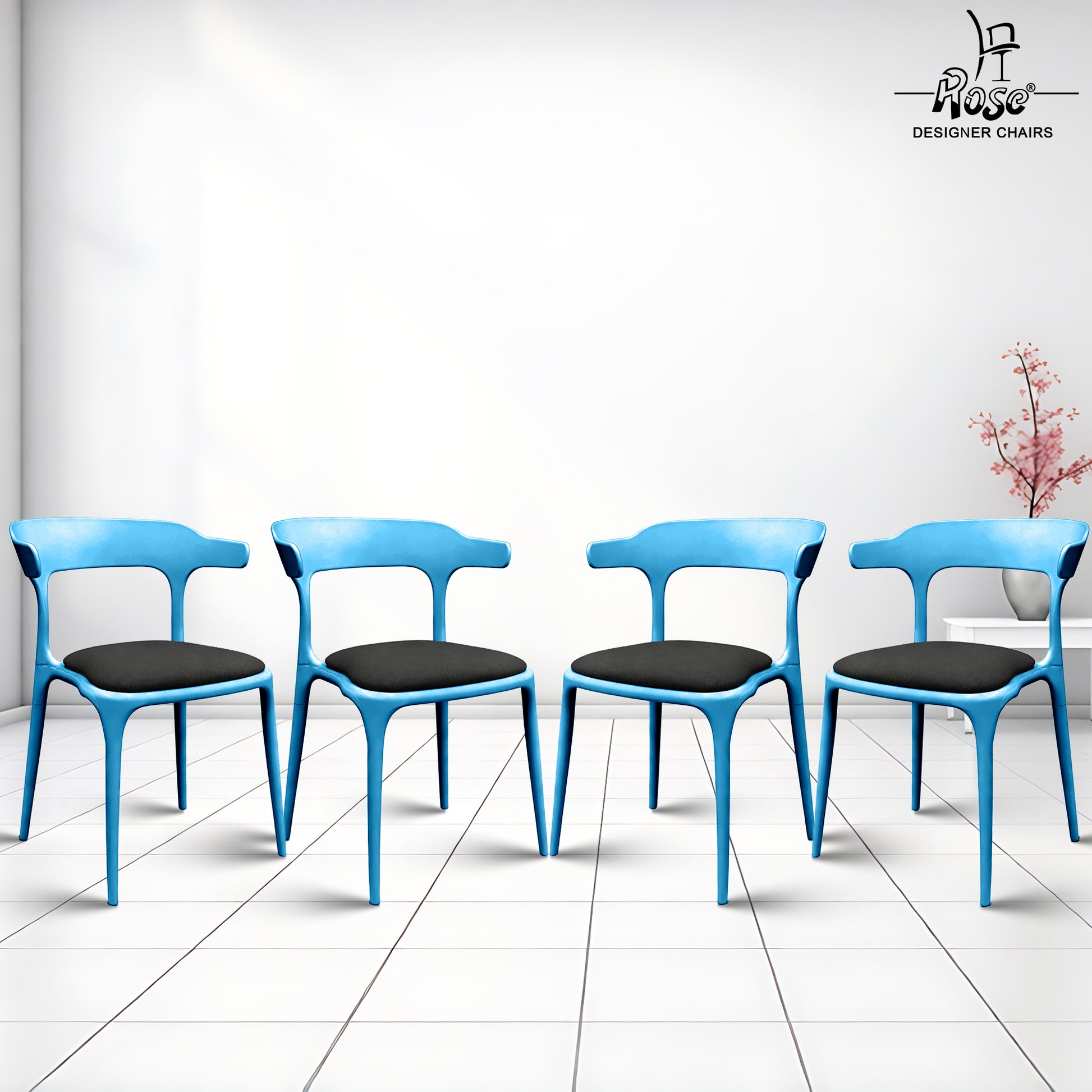 vision cushion black and blue  set of 4