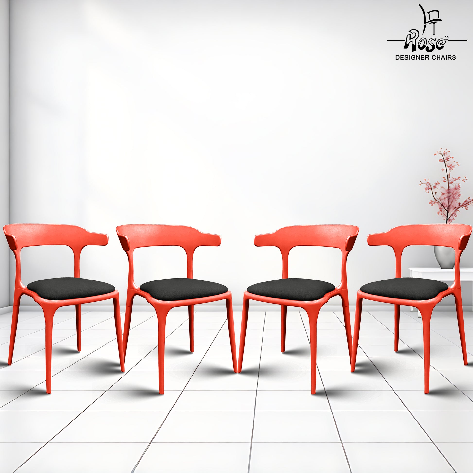 vision cushion black and red set of 4
