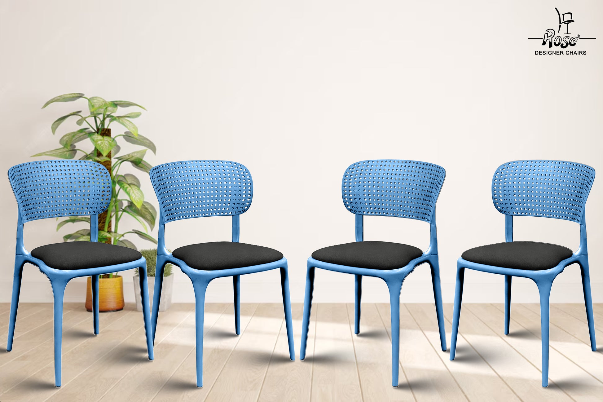 Evaa blue cushion black set of 4 bg img