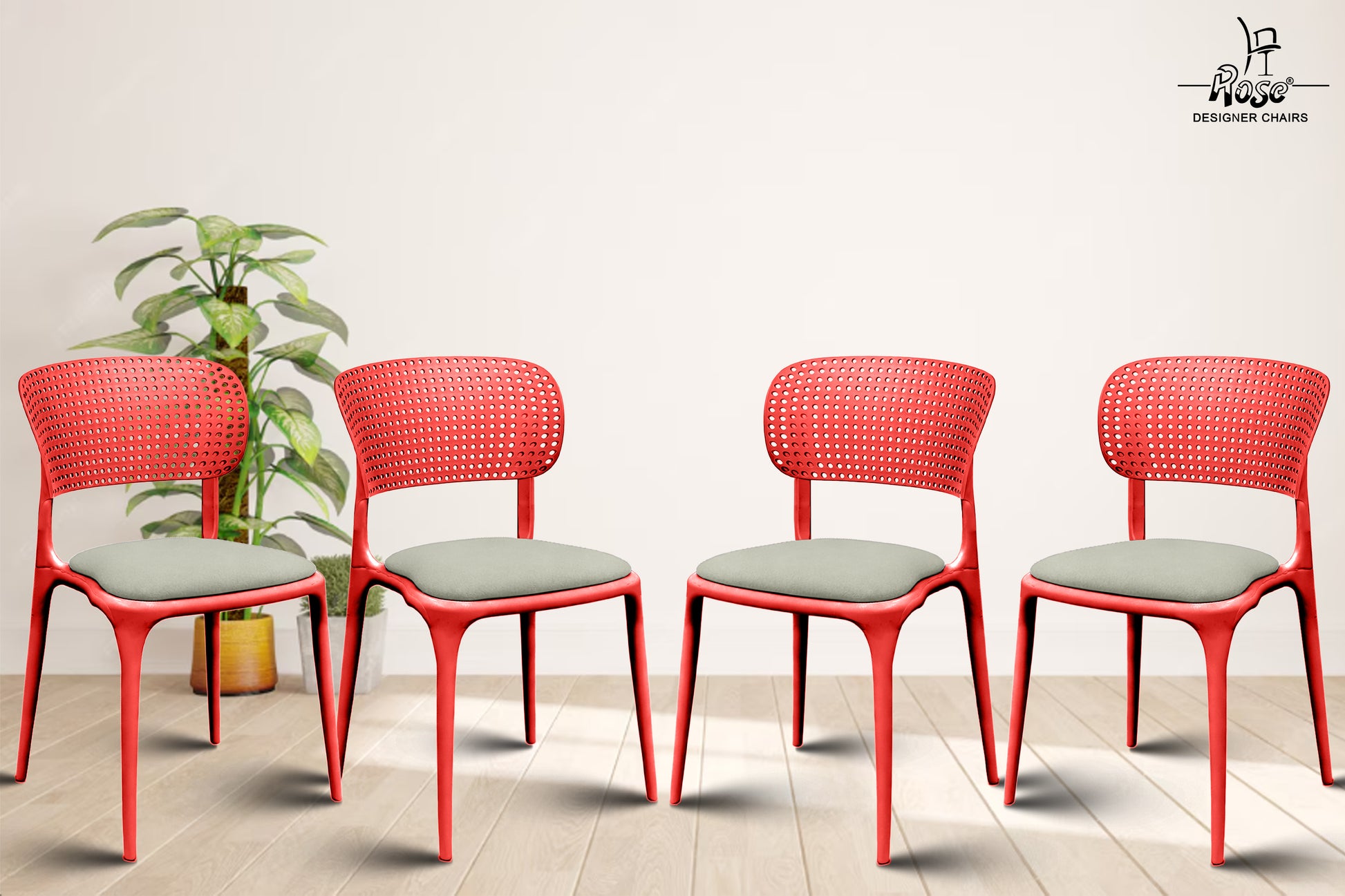 Evaa red cushion grey set of 4 bg 