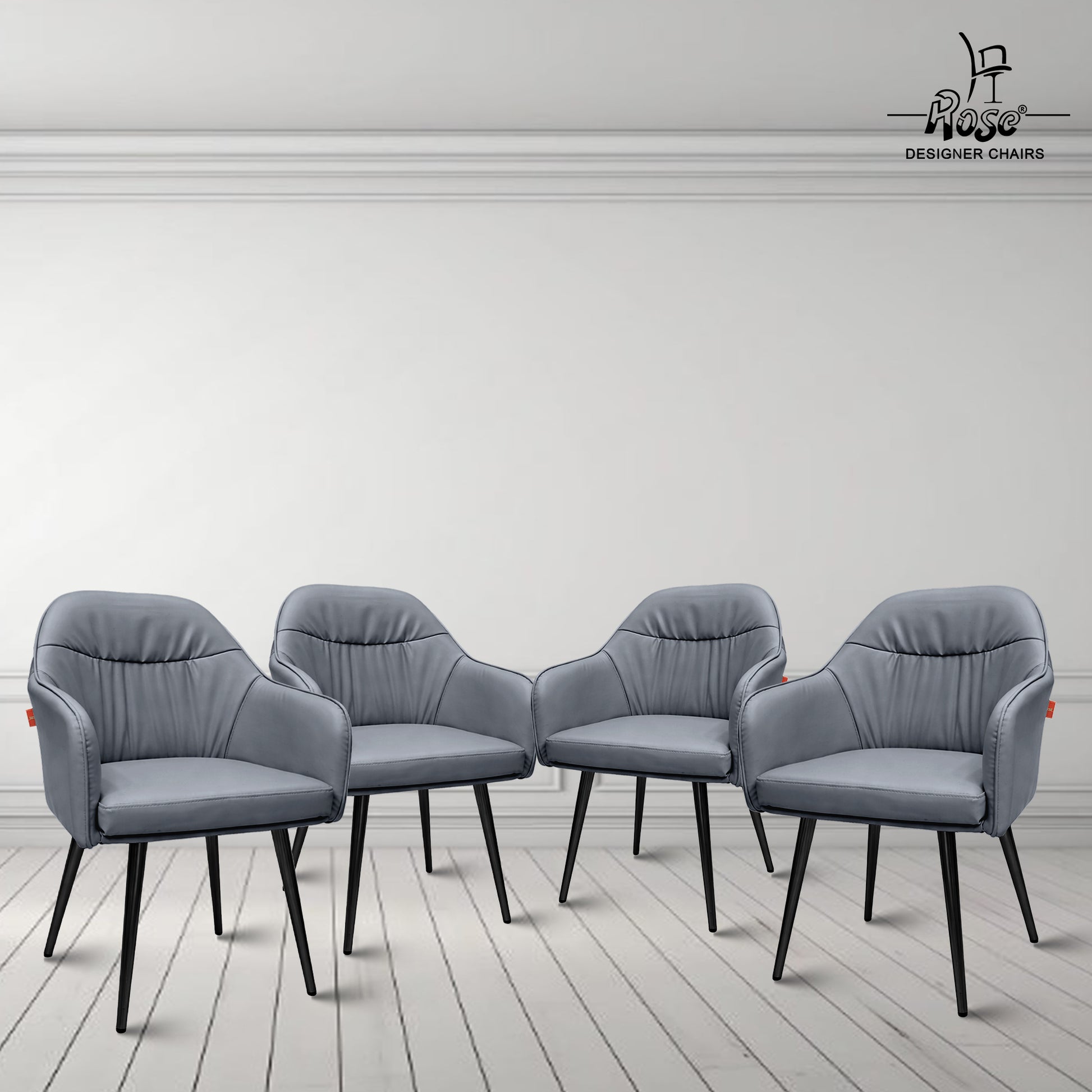 Mack Faux Leather Chair(Slate Gray) Set of 4 Bg Img