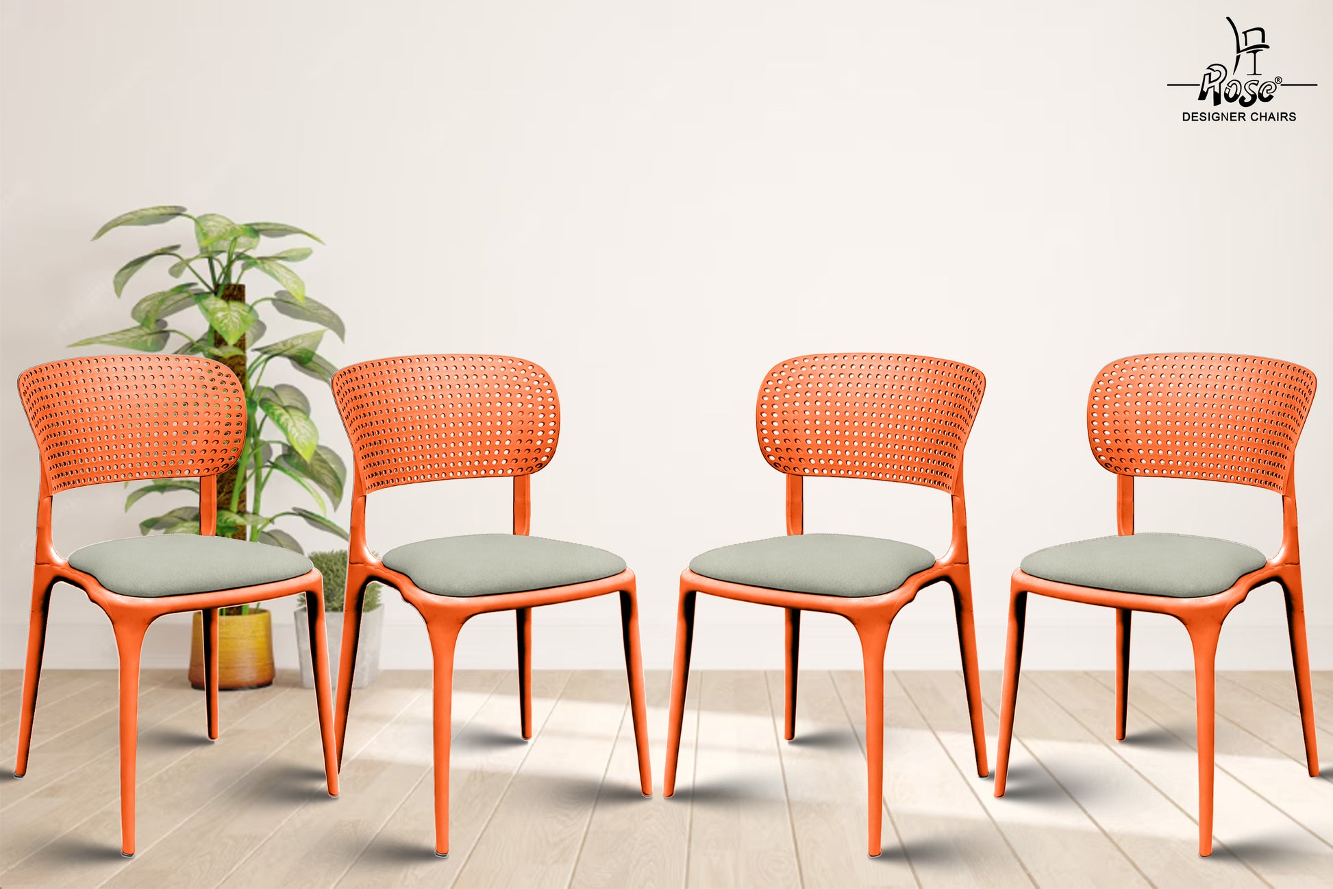 Evaa orange cushion grey set of 4 bg 