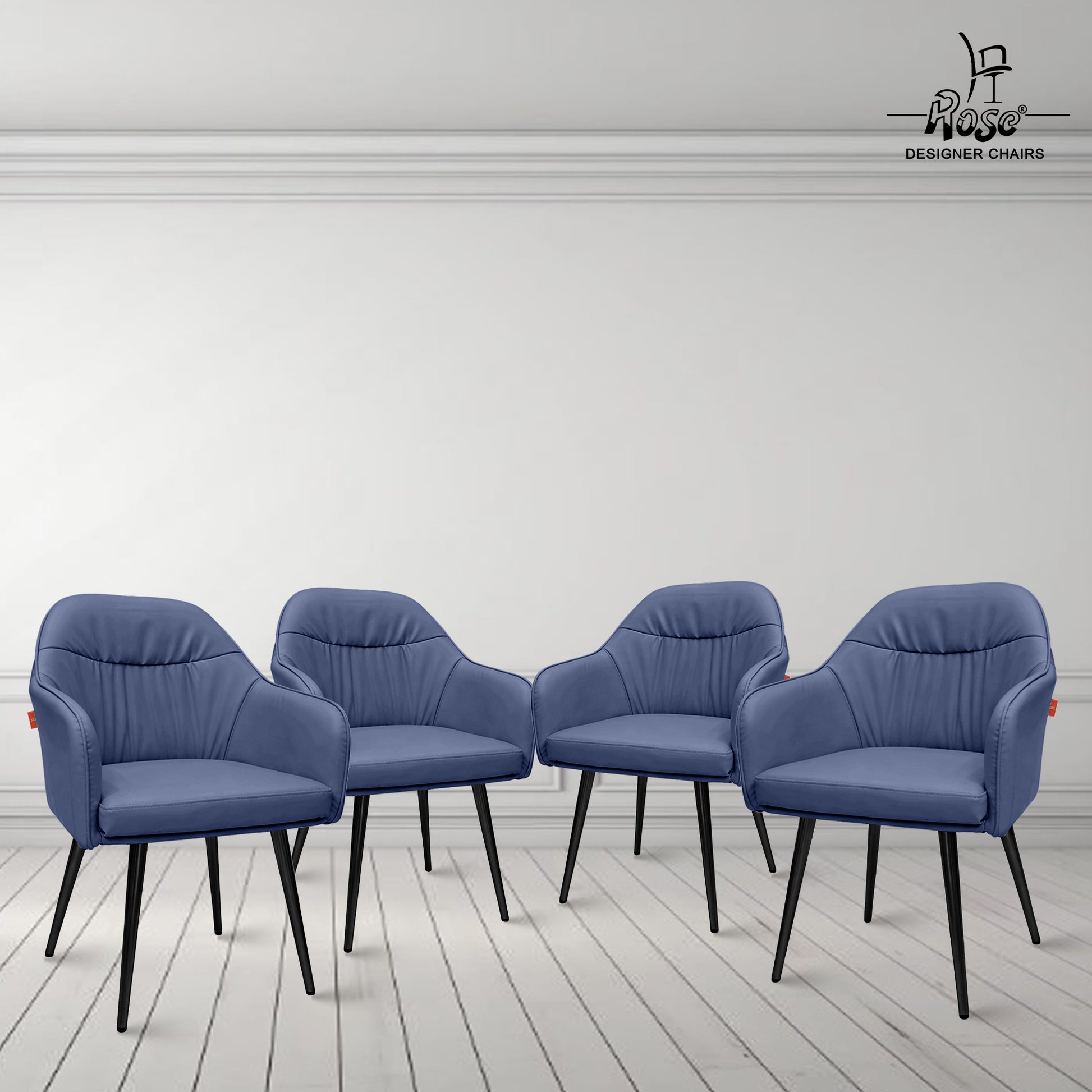 Mack Faux Leather Chair(Denim Blue) Set of 4 Bg Img