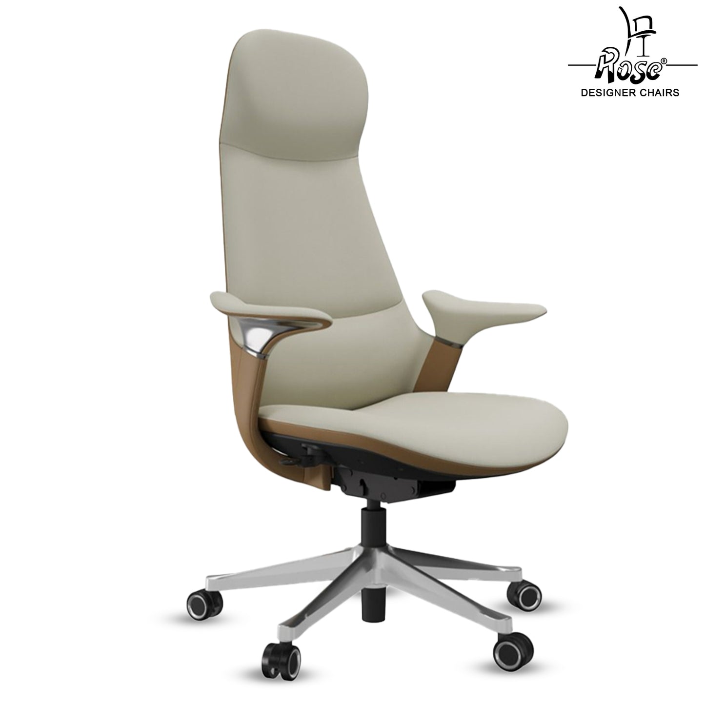 Rose Sofira Luxurious High Back Chair ( White )