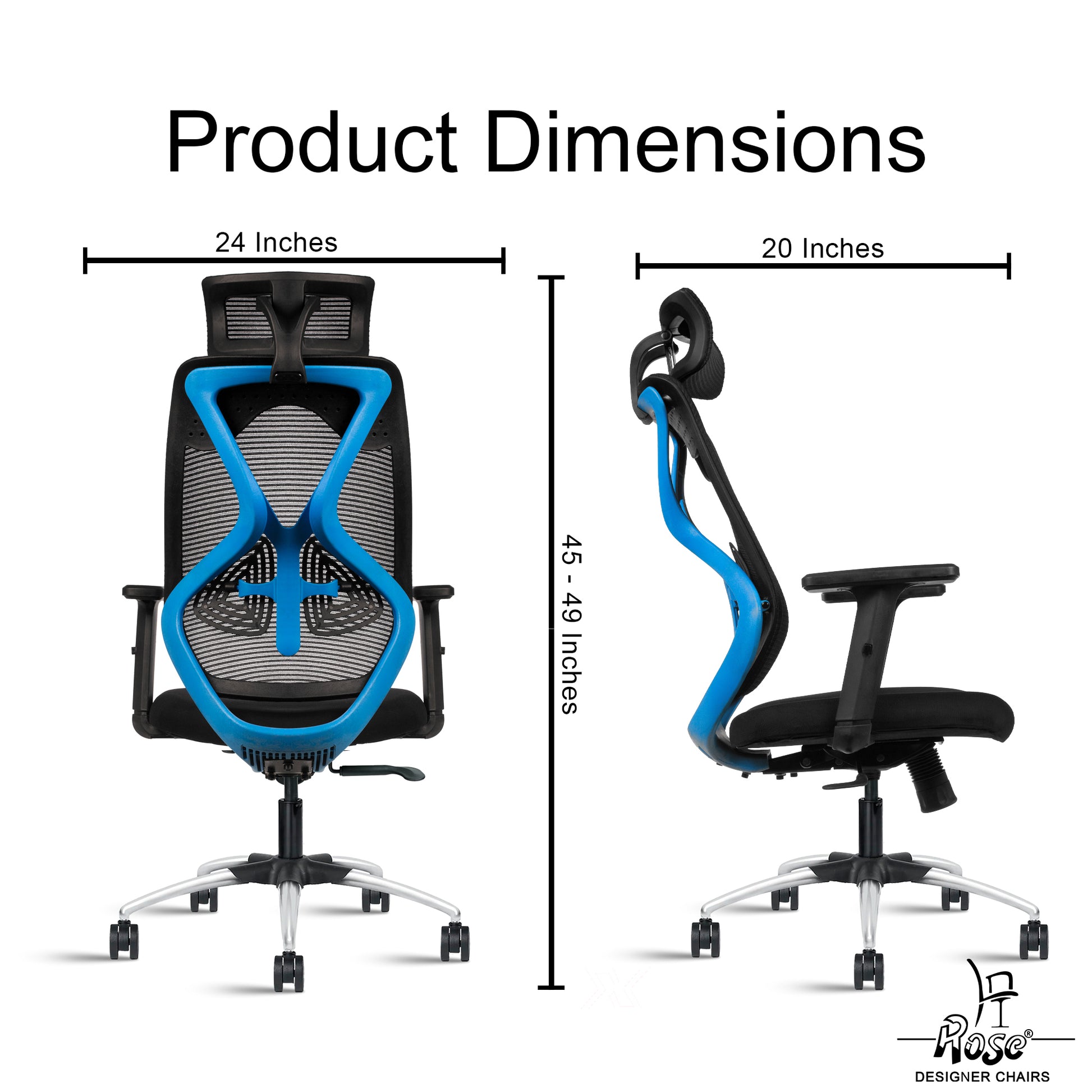 Sydney High Back Blue & Black