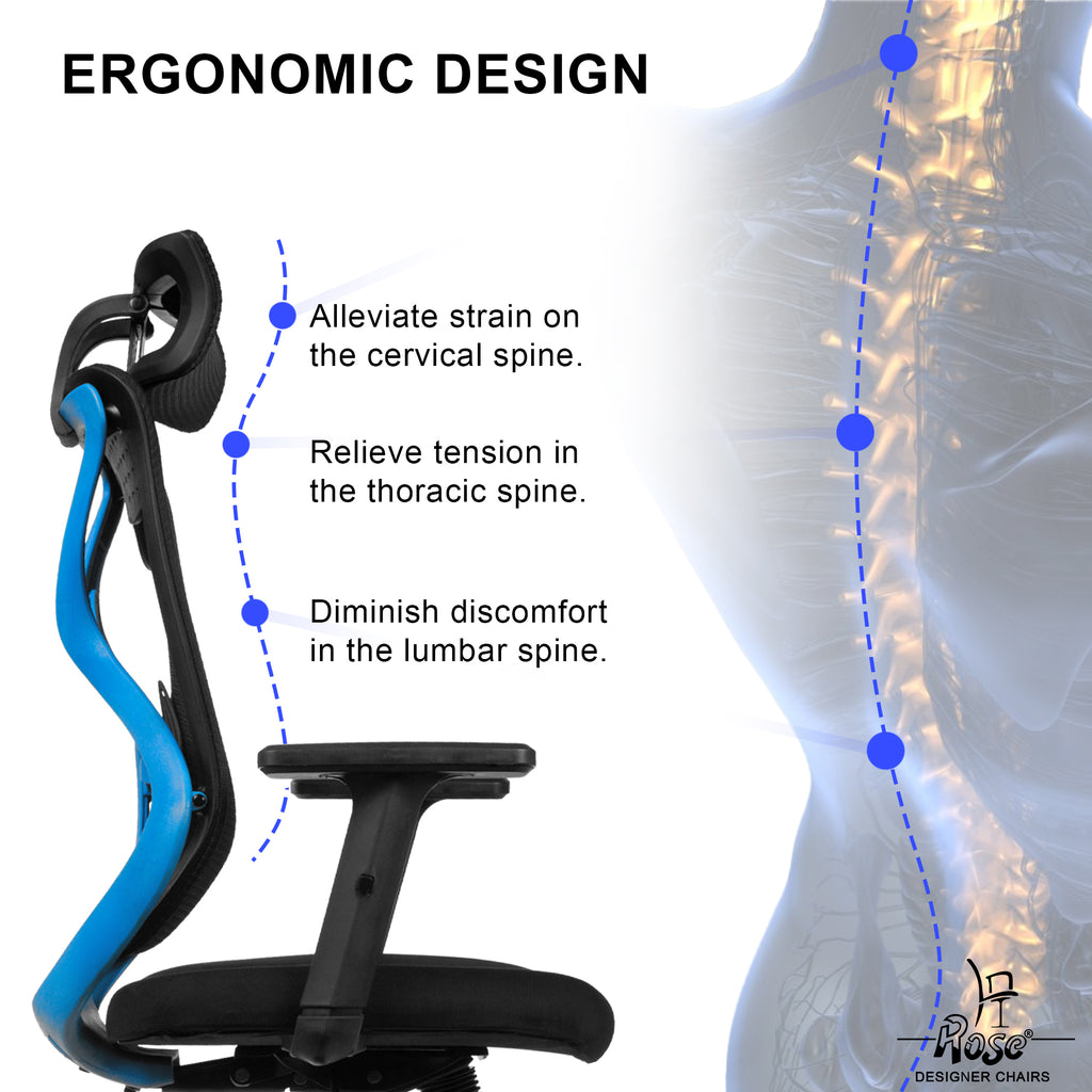 Sydney High Back Blue & Black