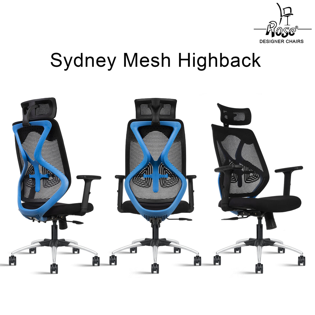 Sydney High Back Blue & Black