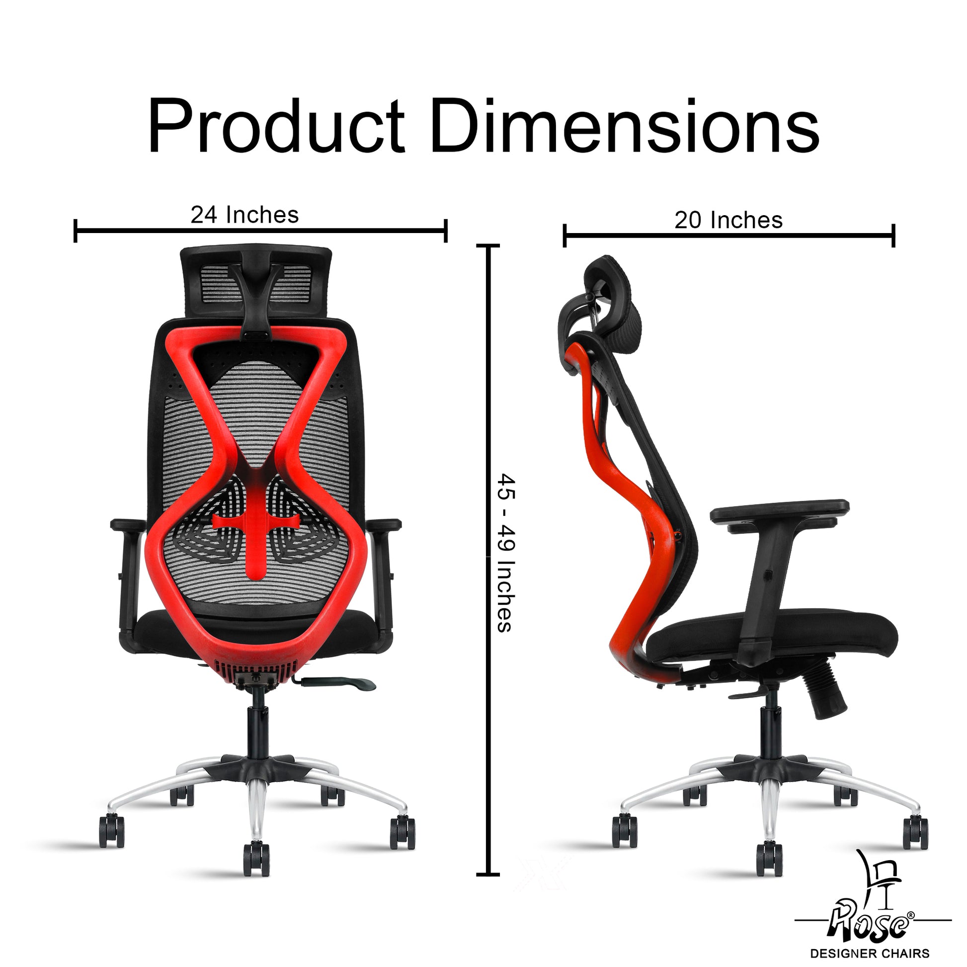 Sydney High Back Red & Black