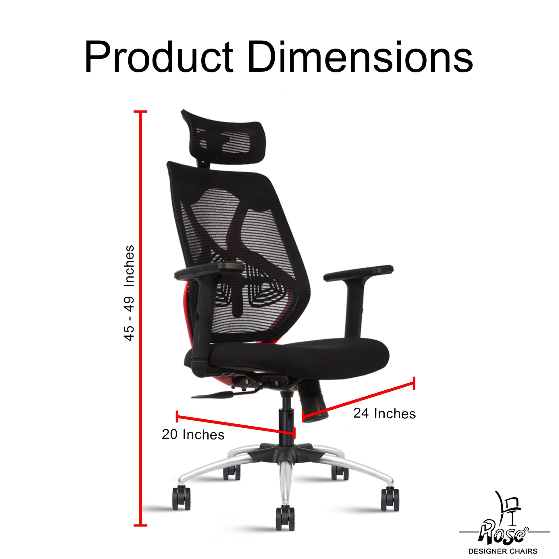 Sydney High Back Red & Black