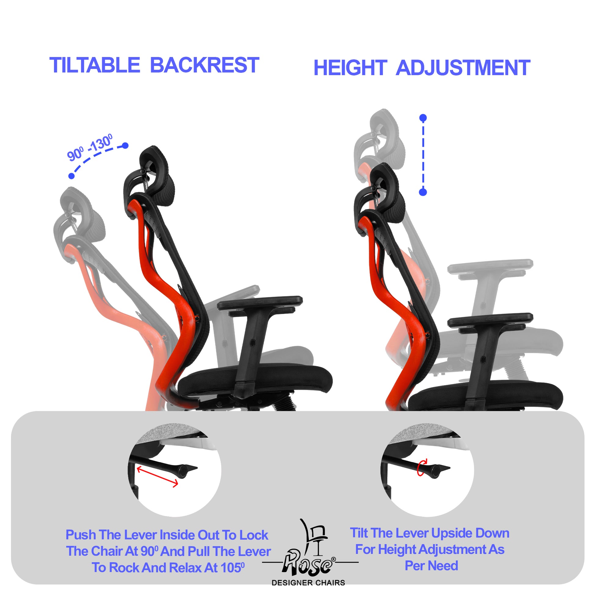 Sydney High Back Red & Black