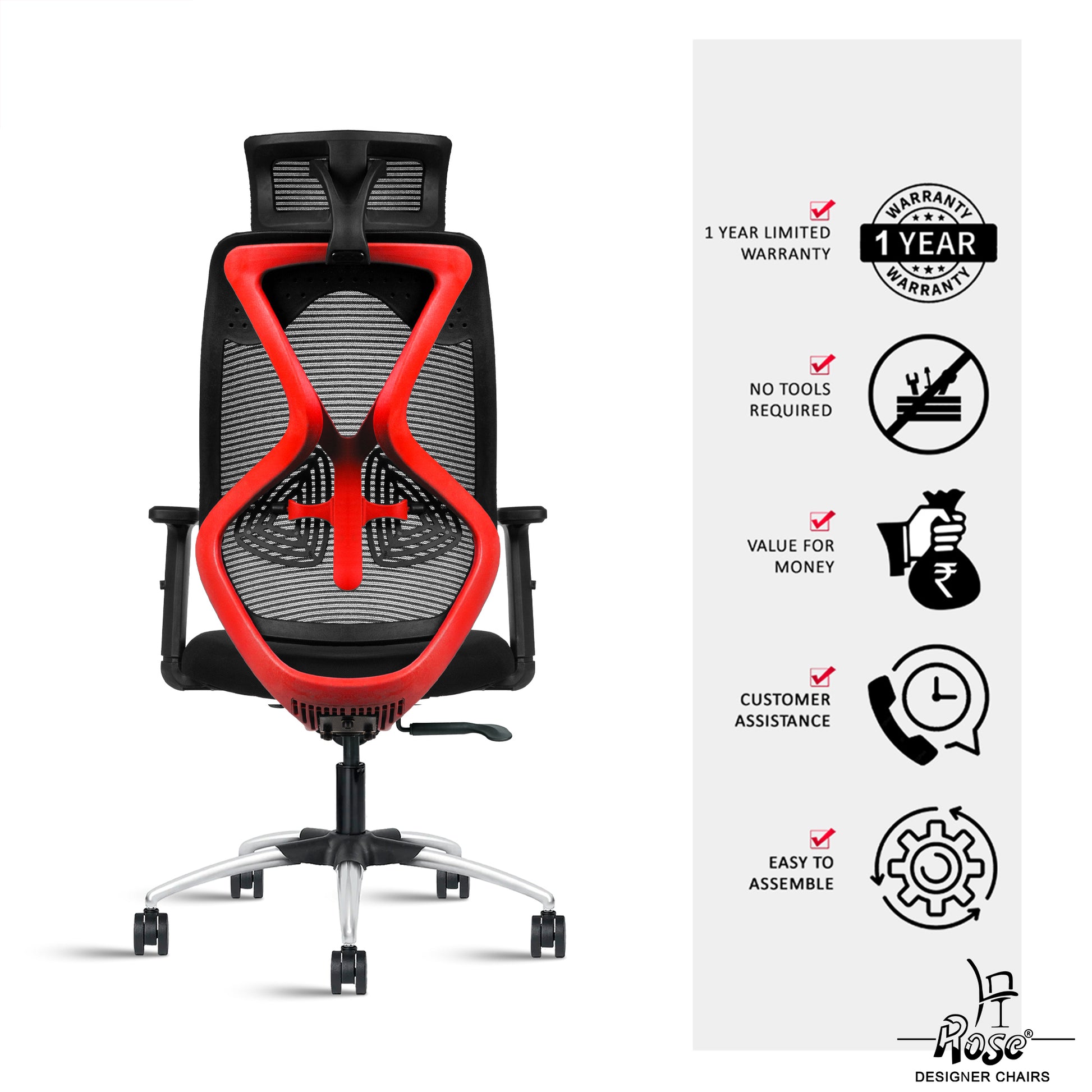 Sydney High Back Red & Black