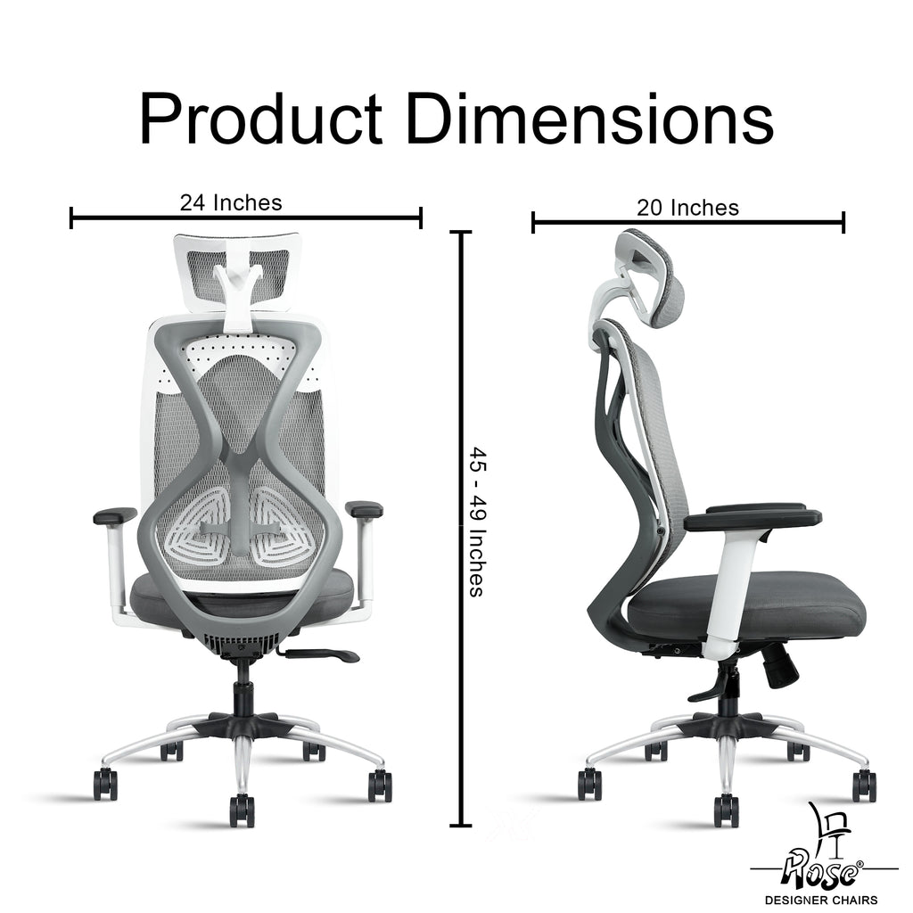 Sydney High Back Grey & White