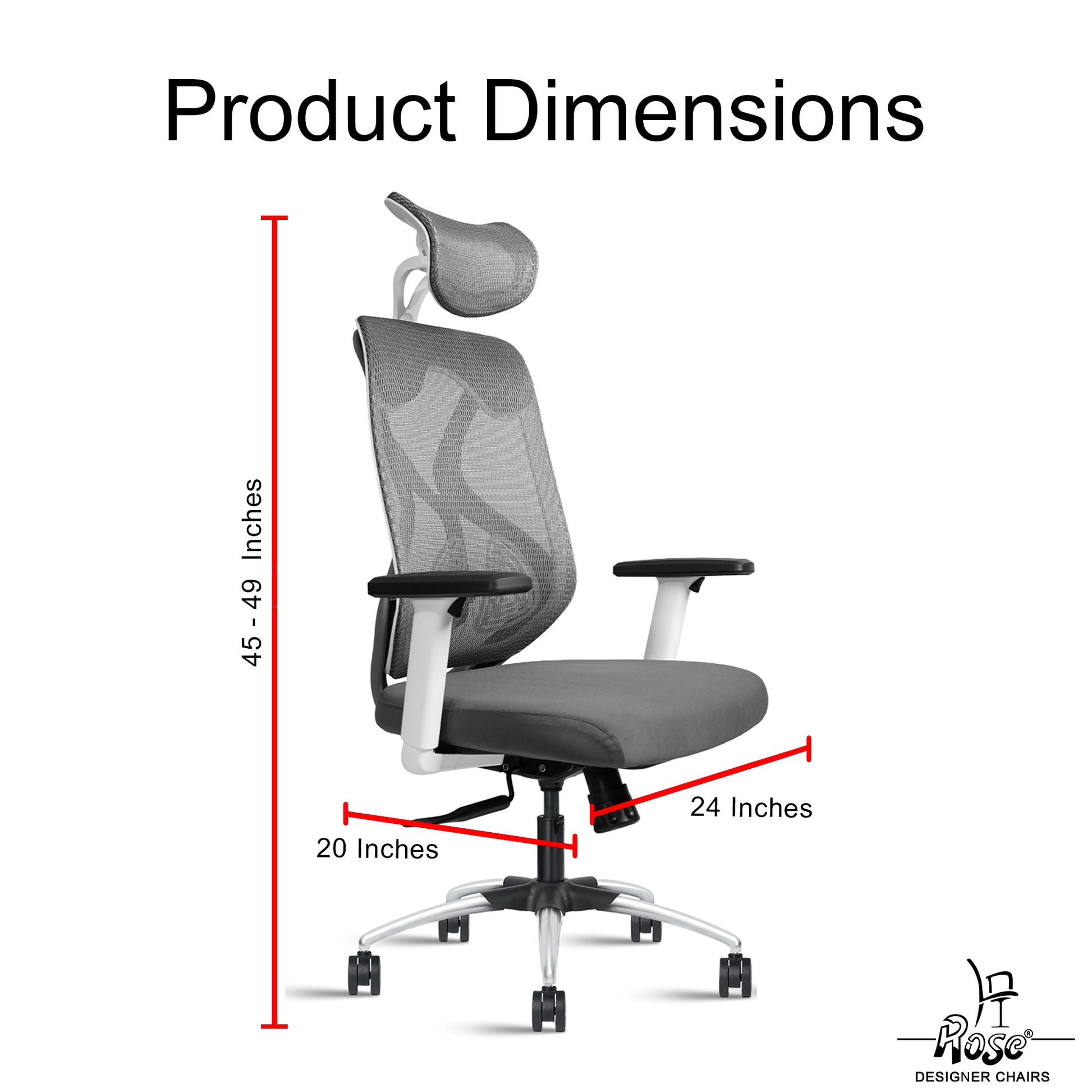 Sydney High Back Grey & White