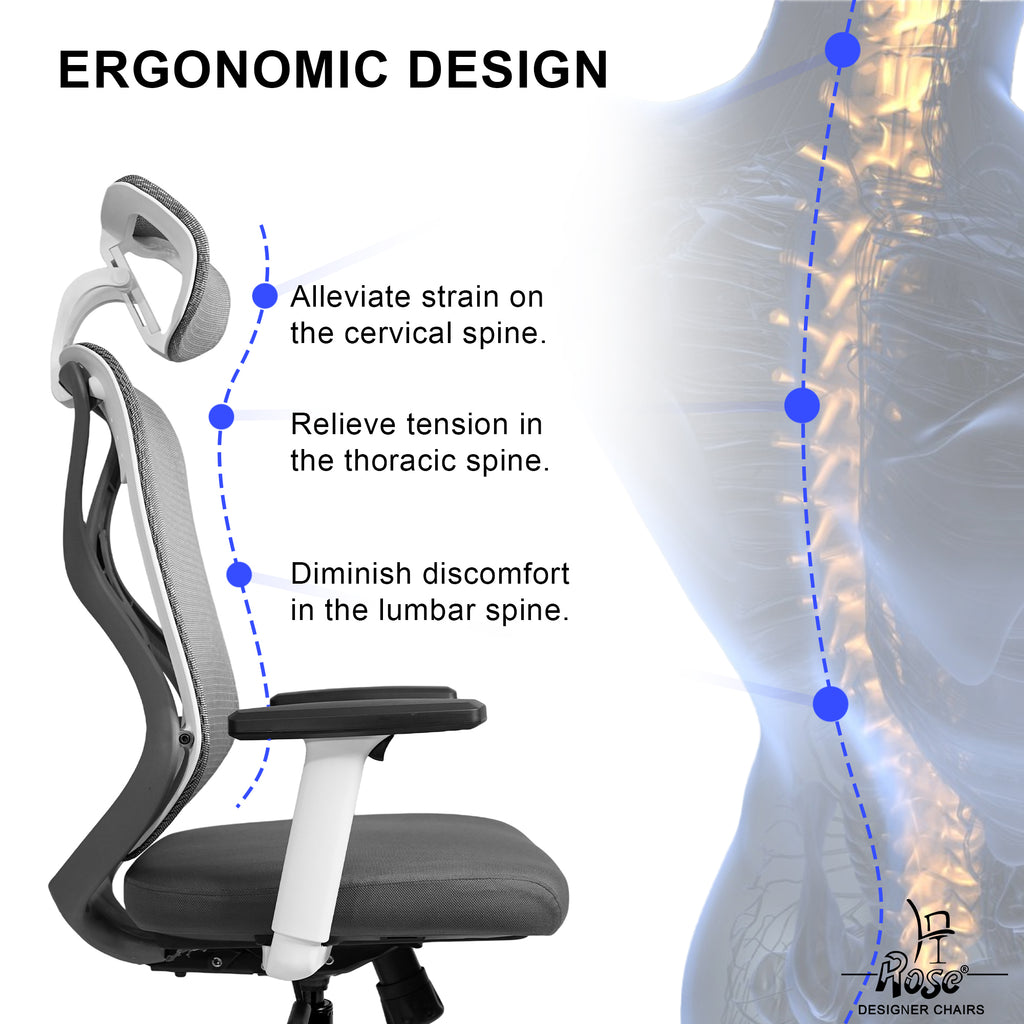 Sydney High Back Grey & White