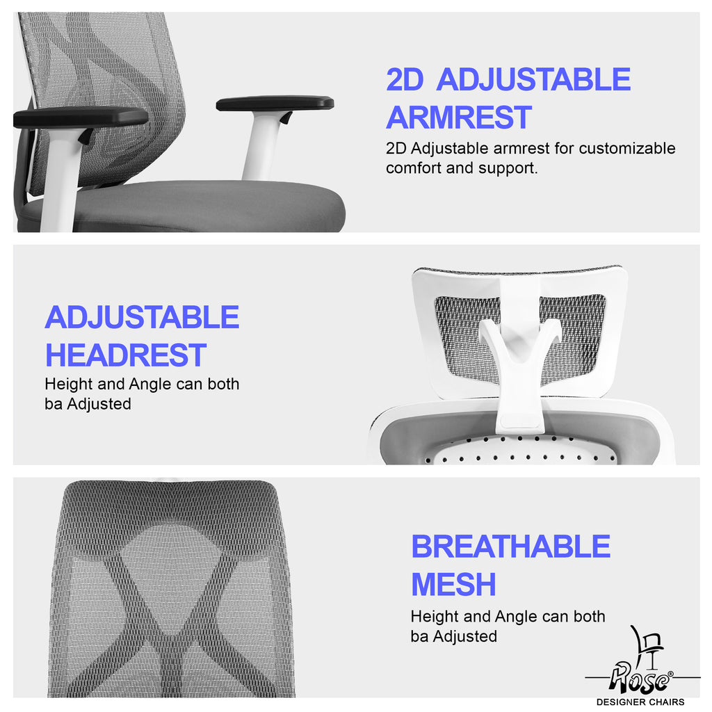 Sydney High Back Grey & White