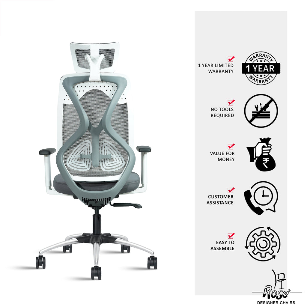 Sydney High Back Grey & White