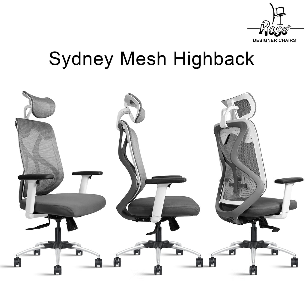 Sydney High Back Grey & White
