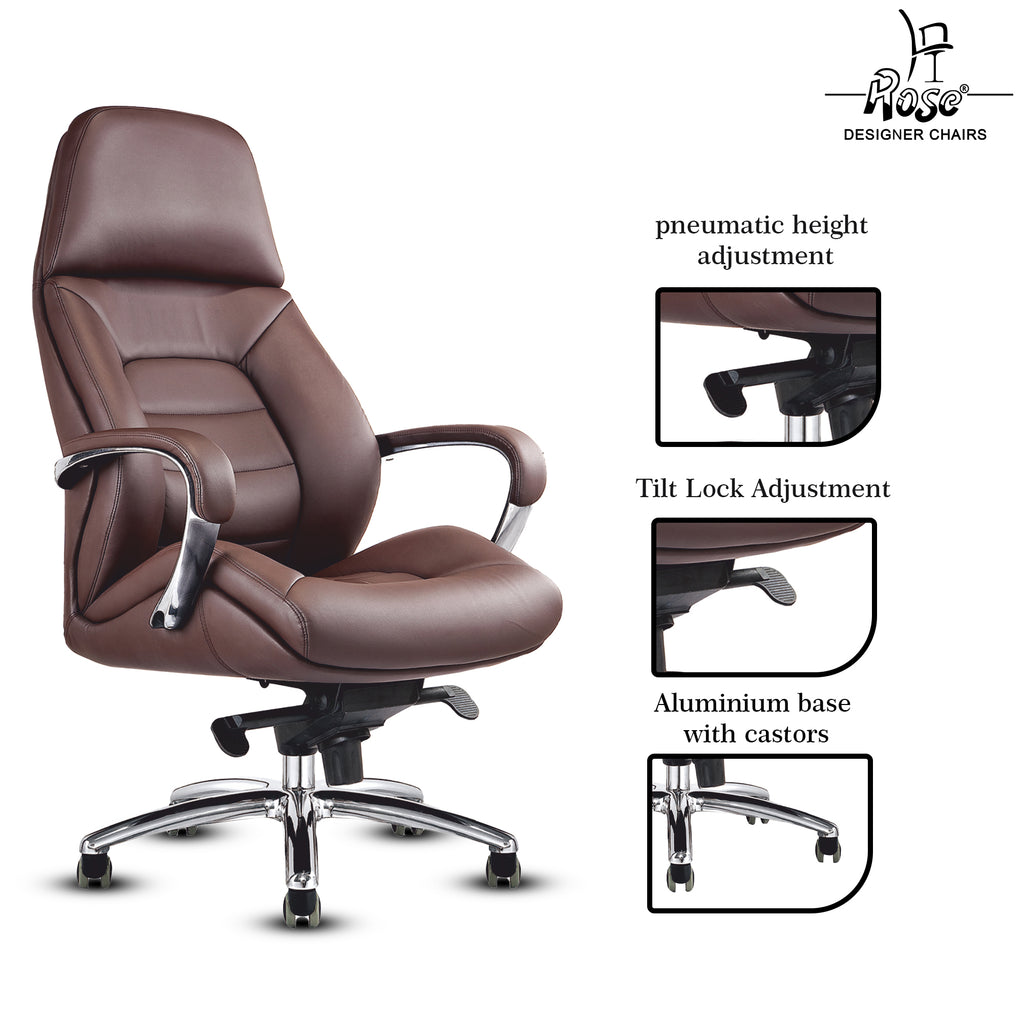 Rose Veda High Back Office Chair (Brown)