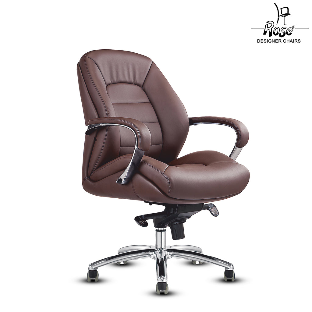 Rose Veda Mid Back Office Chair (Brown)