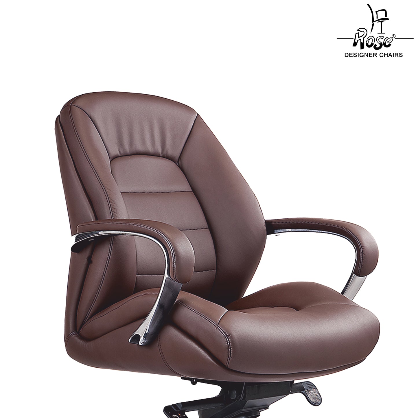 Rose Veda Mid Back Office Chair (Brown)