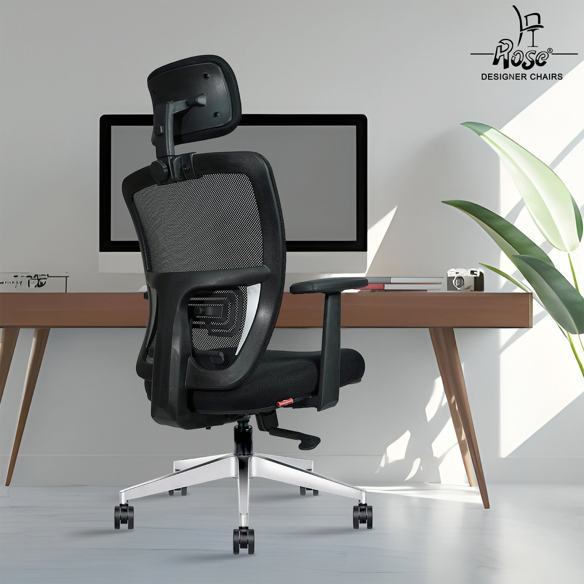 ROSE® Woodpecker Mesh Office Chair (Black, High Back)