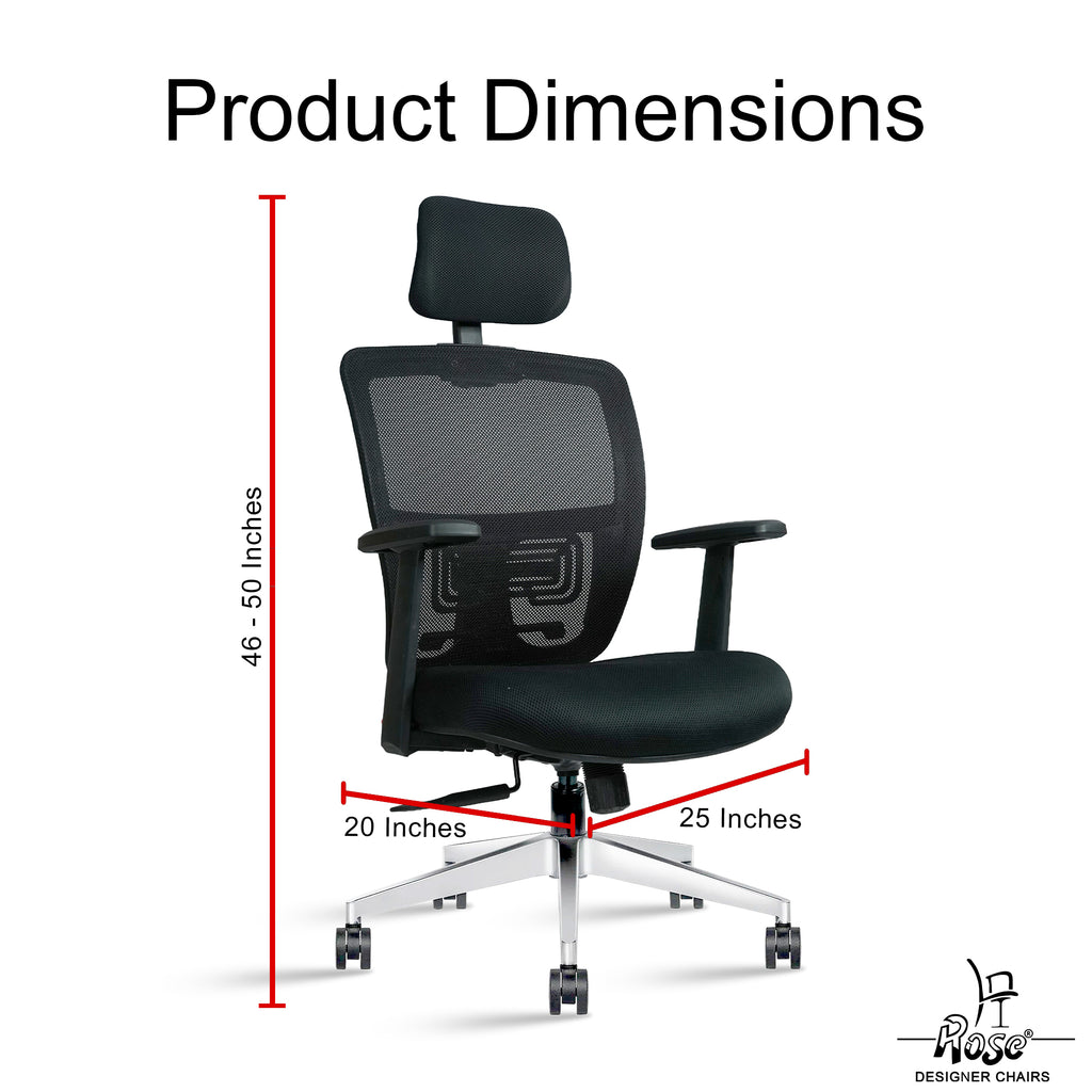 ROSE® Woodpecker Mesh Office Chair (Black, High Back)