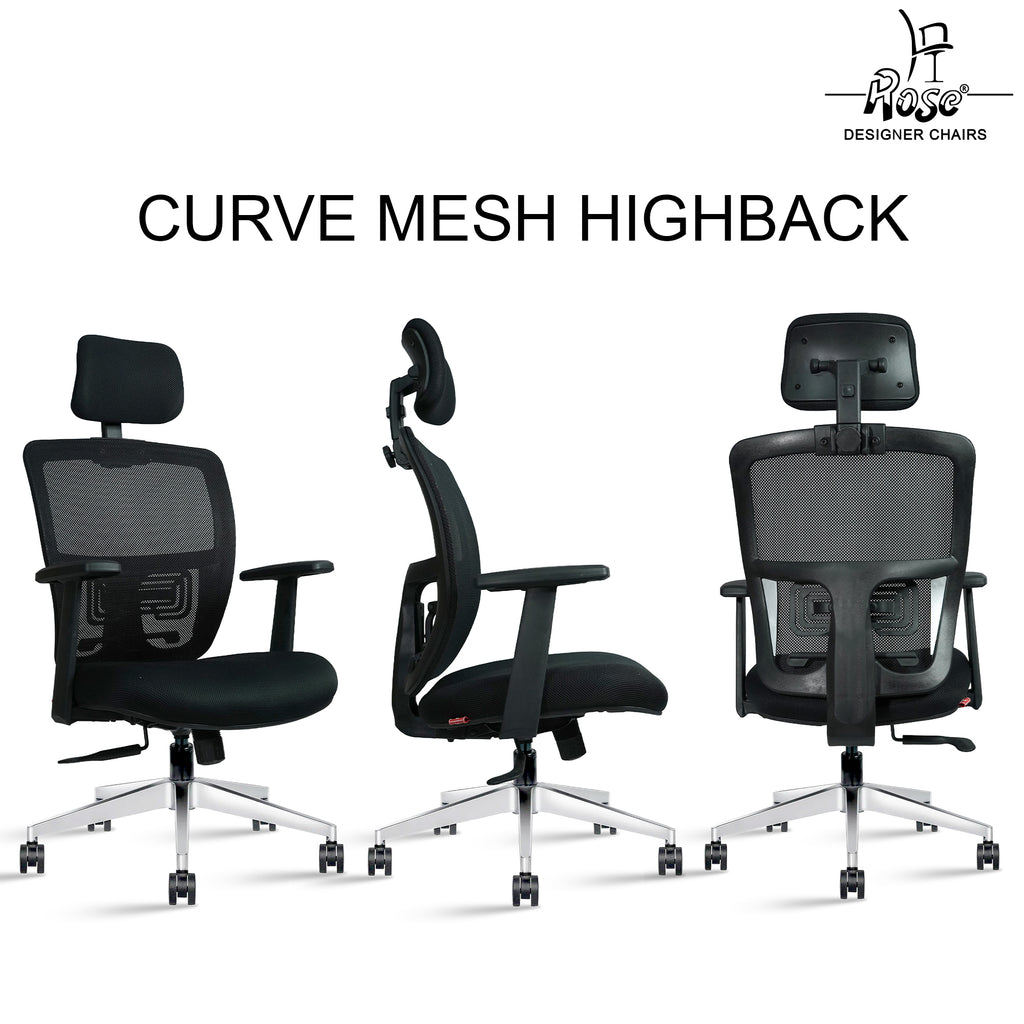 ROSE® Woodpecker Mesh Office Chair (Black, High Back)