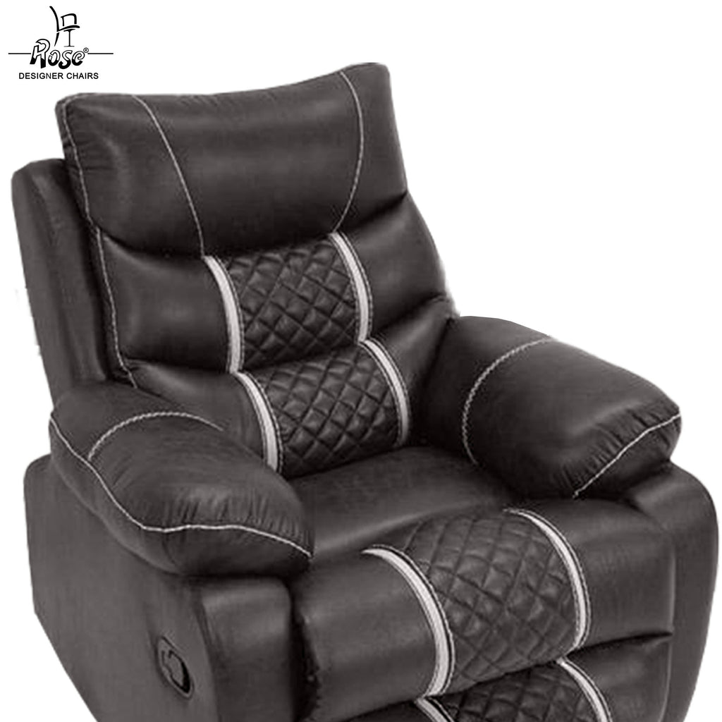 Rose Mexico one seater Recliner | RRR Recliner |Rocking, Revolving, and Reclining sofa ( Black )